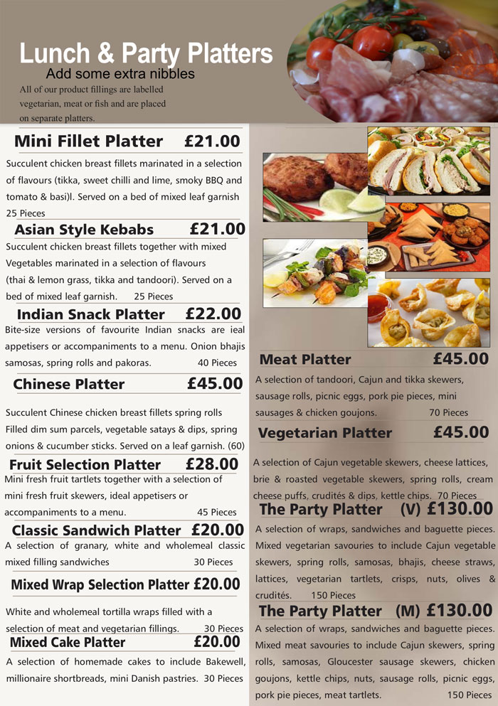 Hedleys Party Menus | Buffet Catering | Sandwich Bar | Hedleys